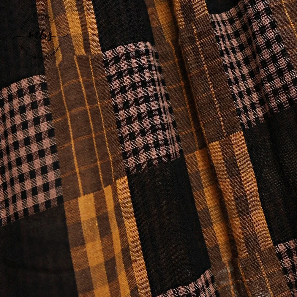 NWT Saints & Hearts Plaid Babydoll Mini Dress Black Yellow Women‎ L*